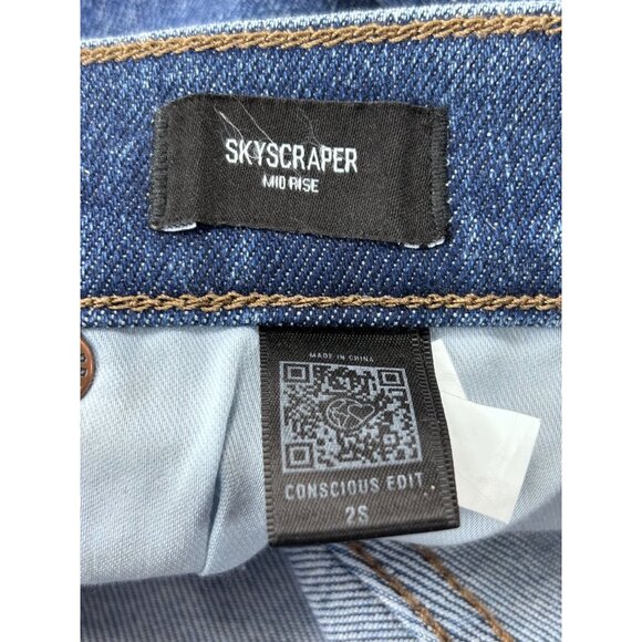 Express Womens Skyscraper Mid Rise Flare Jeans Denim Size 2S - Picture 12 of 12